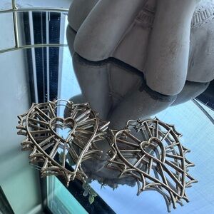 Gold Heart-Shaped Earrings